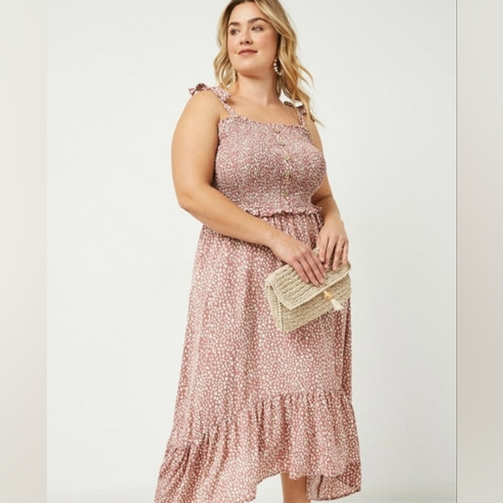 Hayden Pink Patterned Maxi Dress 1XL